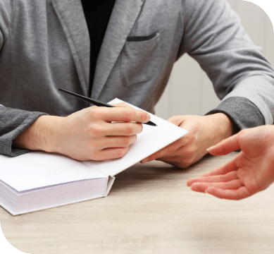 Man signing books