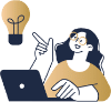 Icon of a woman having an idea